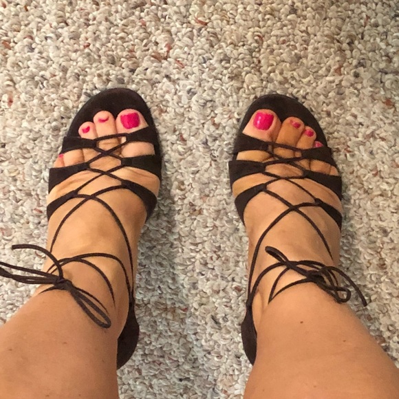 Charles David Suede Lace-Up Heels - Picture 2 of 7